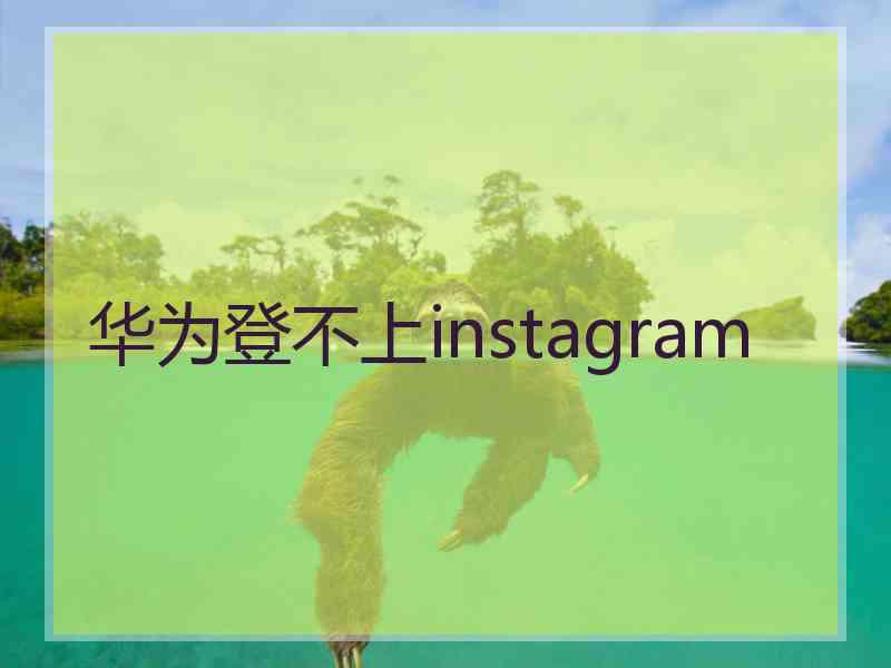 华为登不上instagram