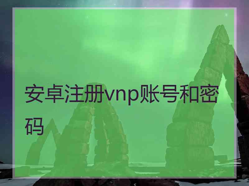 安卓注册vnp账号和密码