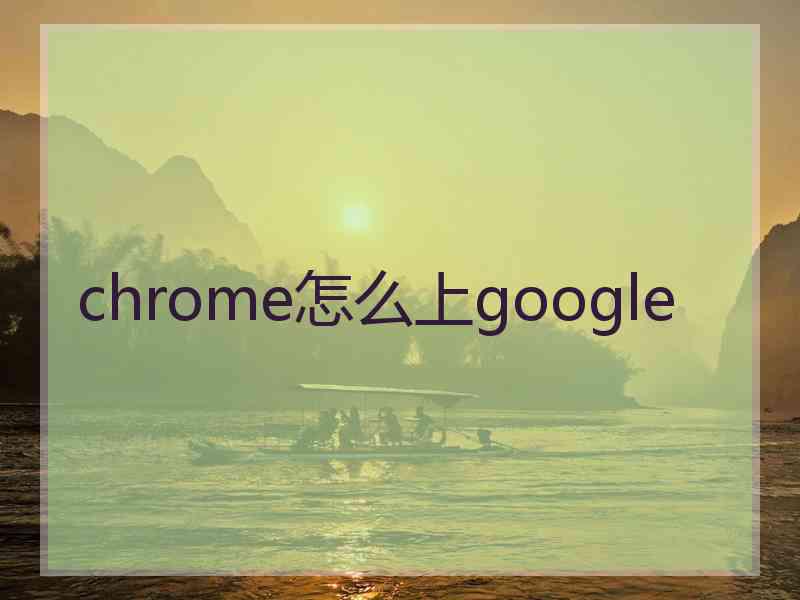 chrome怎么上google