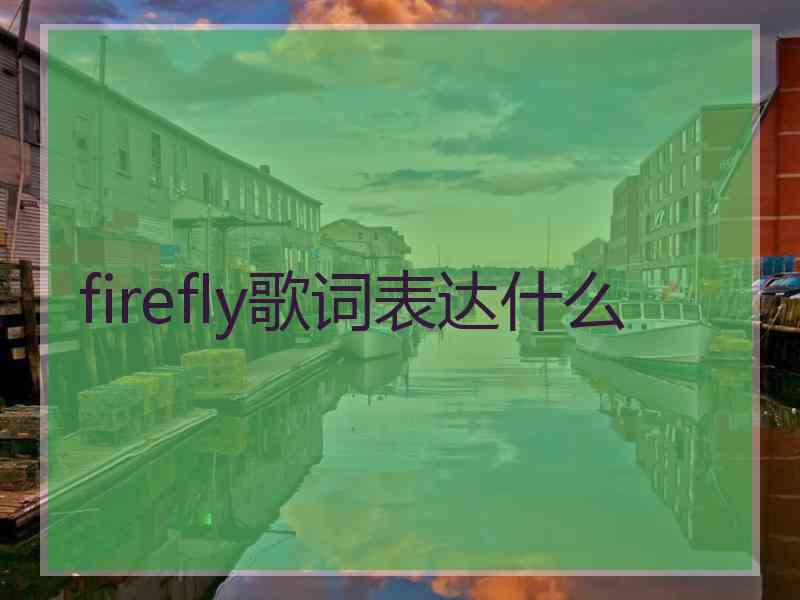 firefly歌词表达什么