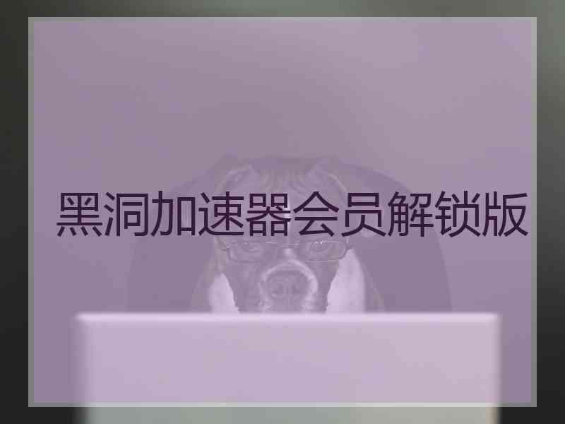 黑洞加速器会员解锁版