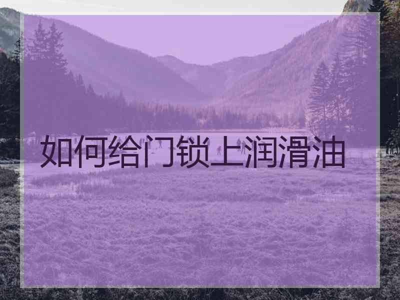 如何给门锁上润滑油