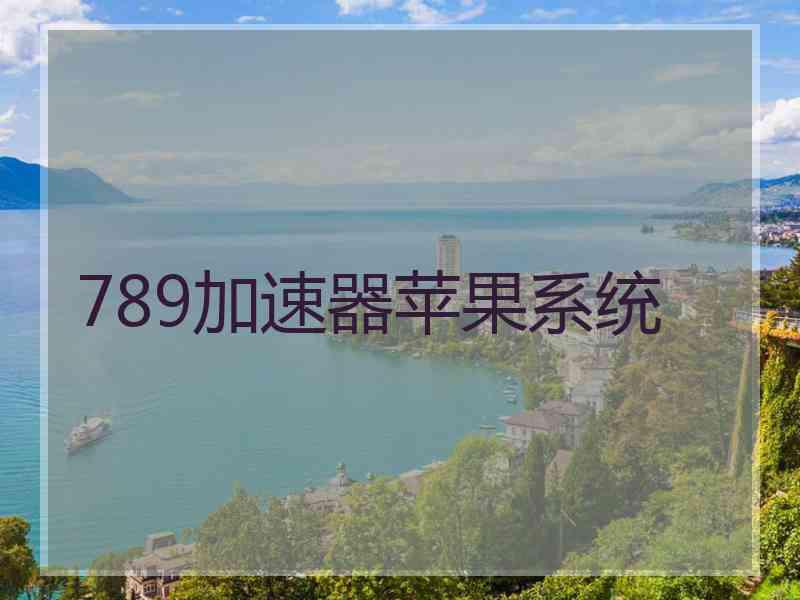 789加速器苹果系统
