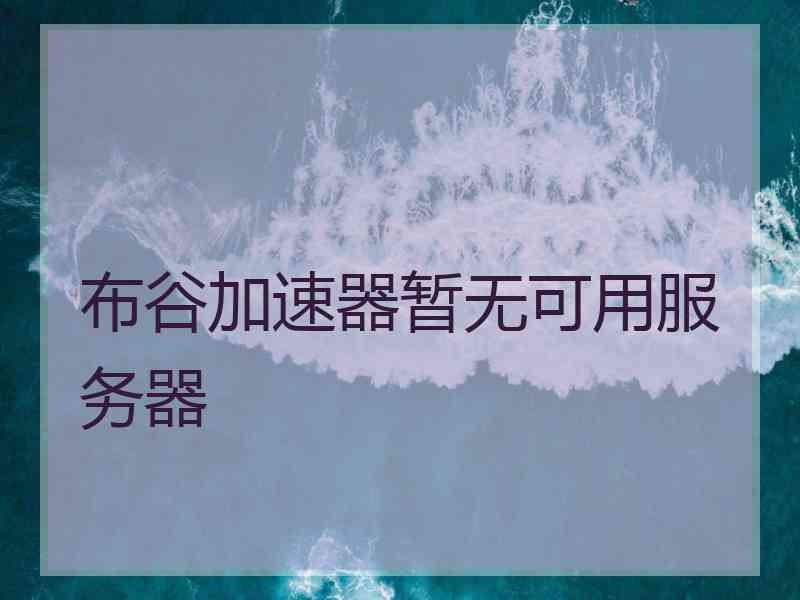 布谷加速器暂无可用服务器