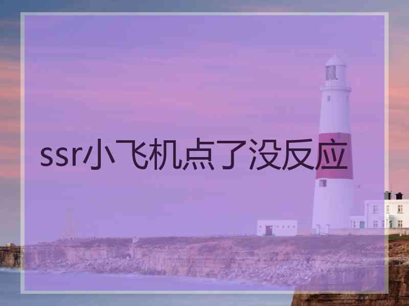 ssr小飞机点了没反应