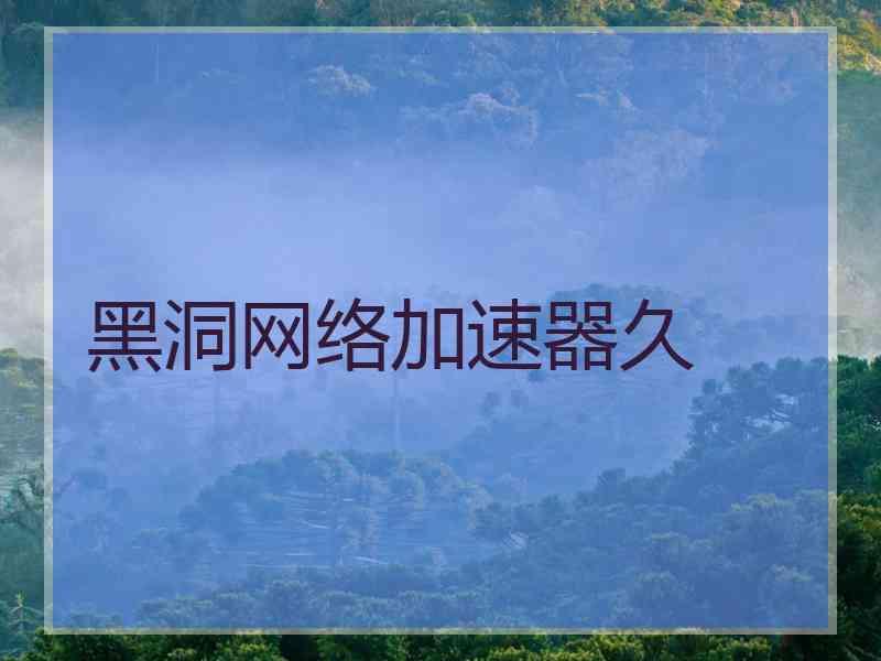 黑洞网络加速器久