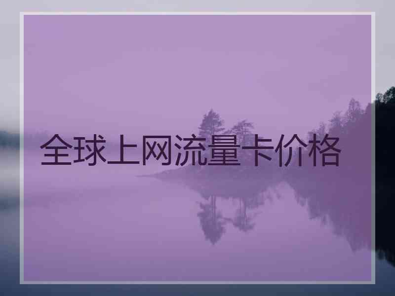全球上网流量卡价格
