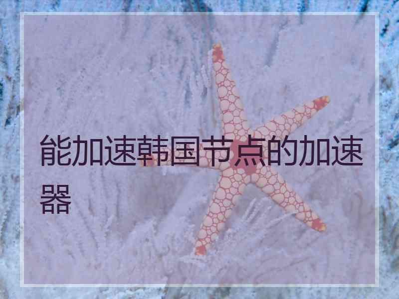 能加速韩国节点的加速器