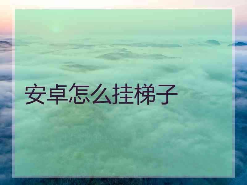 安卓怎么挂梯子