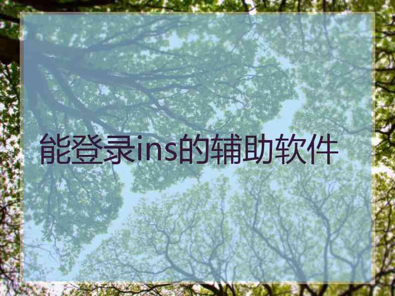 能登录ins的辅助软件