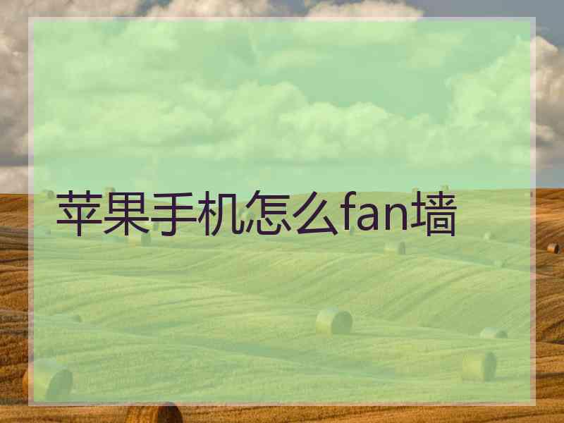 苹果手机怎么fan墙