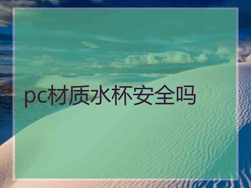 pc材质水杯安全吗