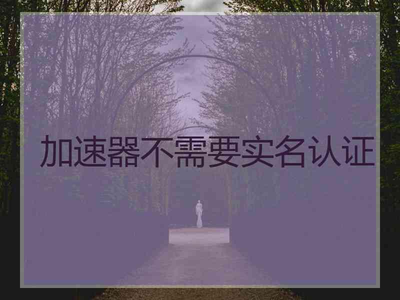 加速器不需要实名认证