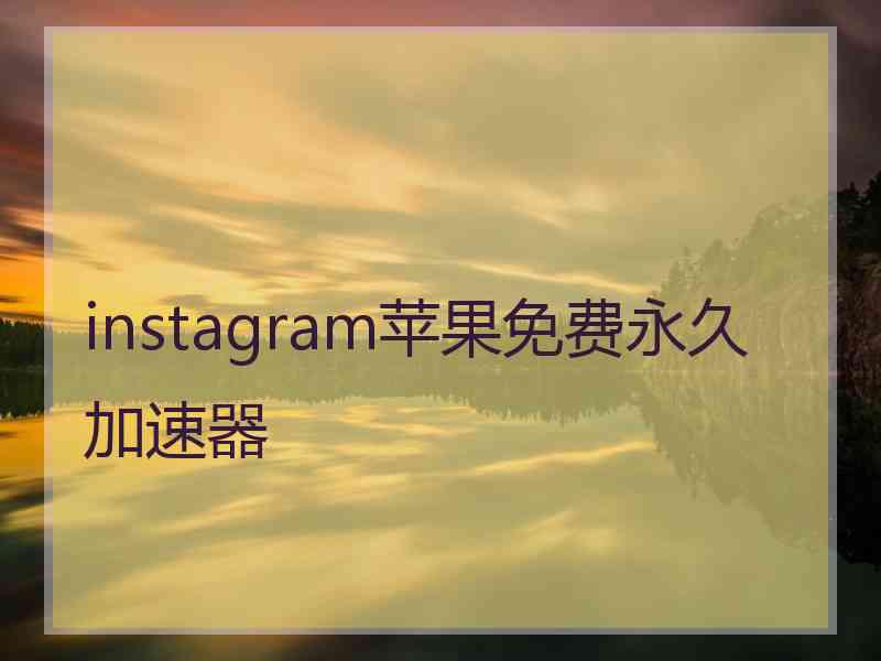 instagram苹果免费永久加速器