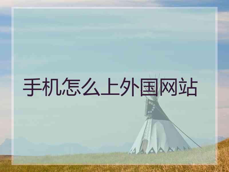 手机怎么上外国网站