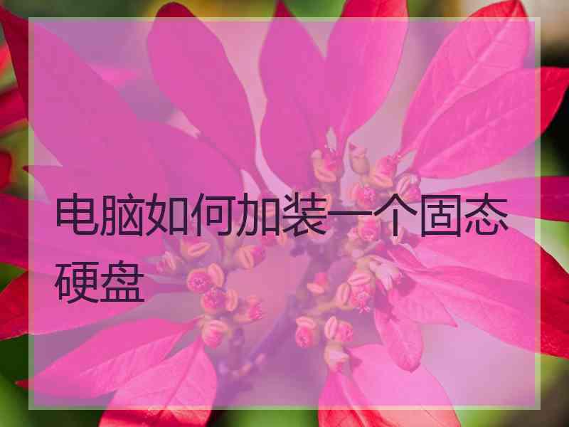 电脑如何加装一个固态硬盘