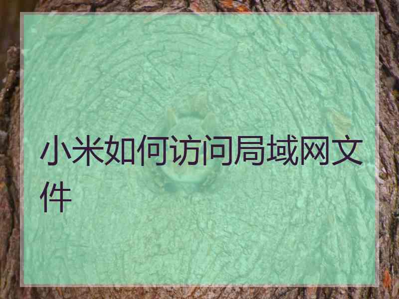小米如何访问局域网文件