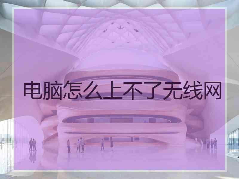 电脑怎么上不了无线网