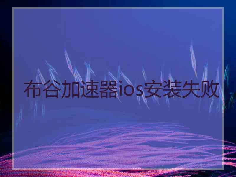 布谷加速器ios安装失败