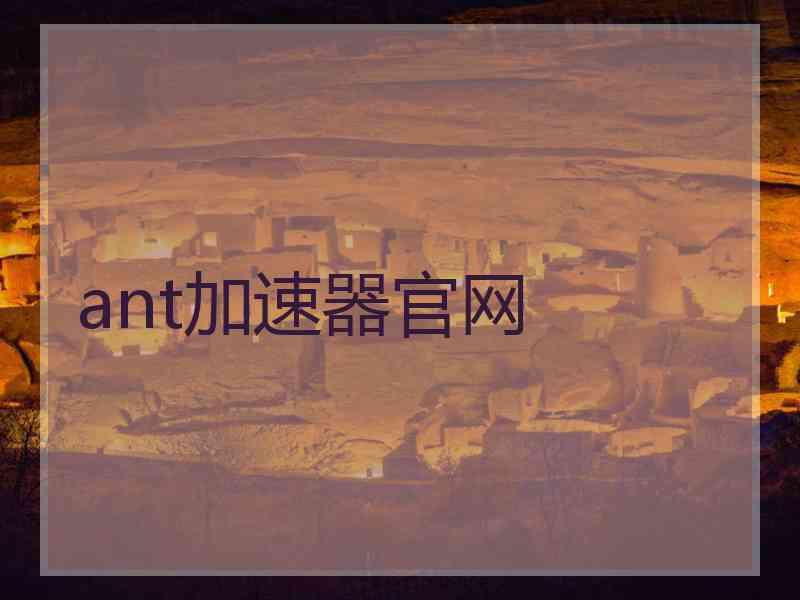 ant加速器官网