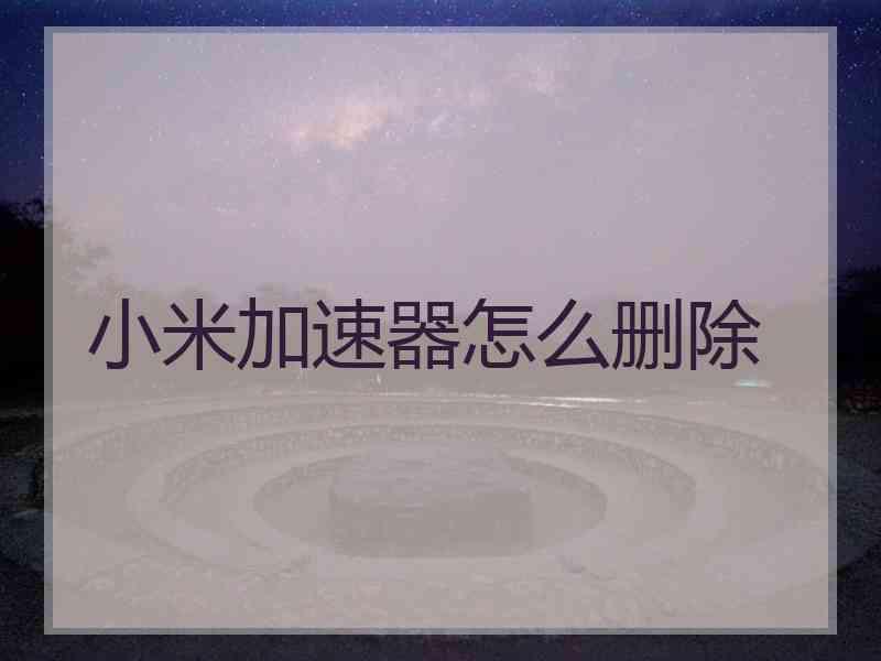 小米加速器怎么删除