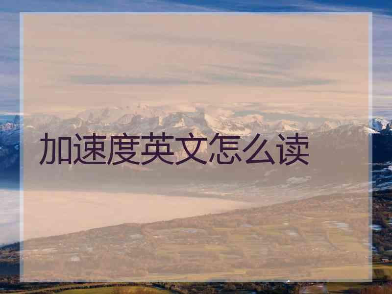 加速度英文怎么读
