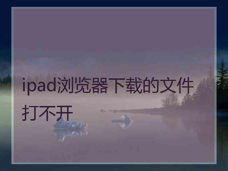 ipad浏览器下载的文件打不开