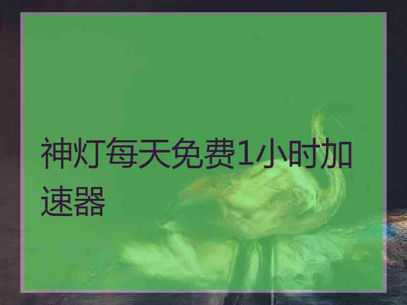 神灯每天免费1小时加速器