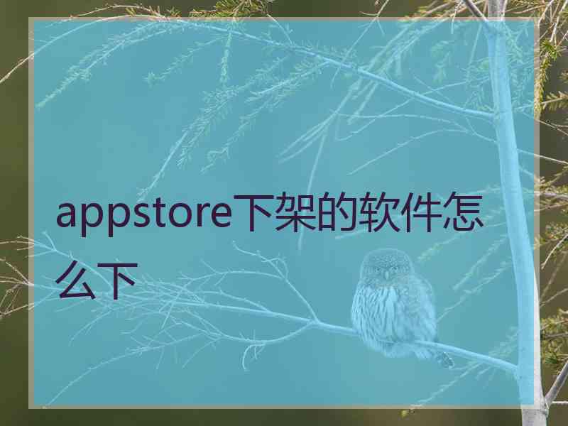 appstore下架的软件怎么下