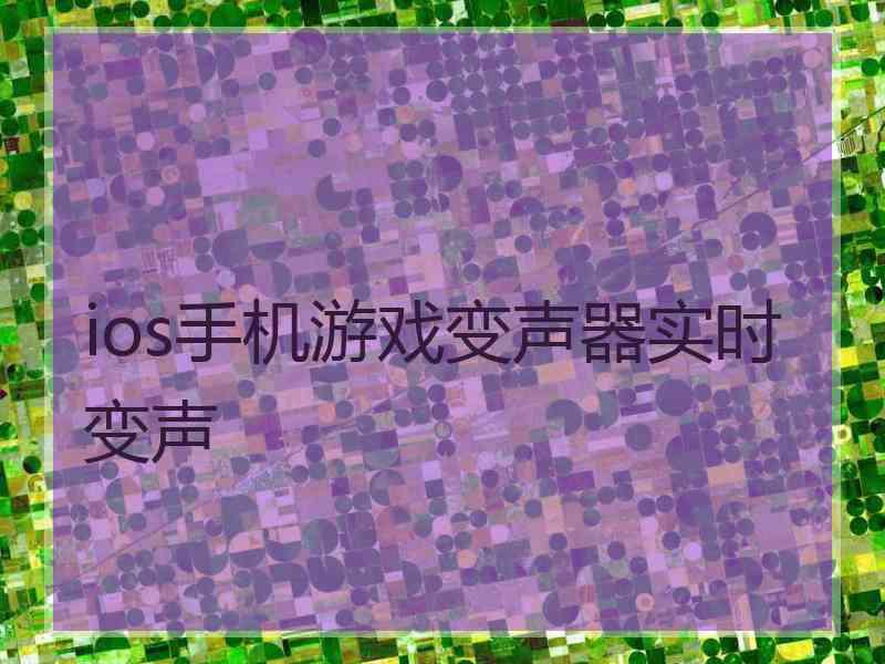 ios手机游戏变声器实时变声