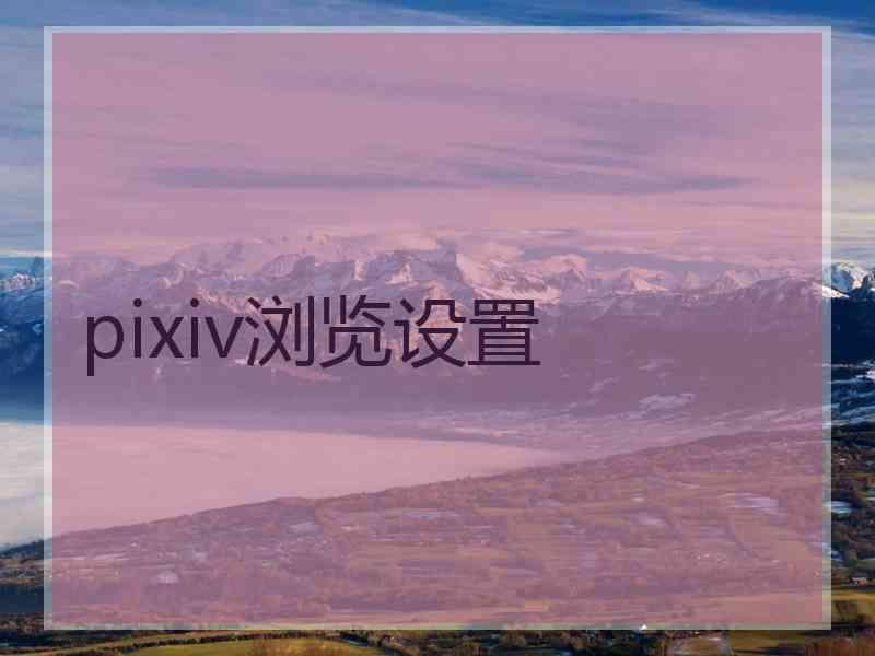 pixiv浏览设置