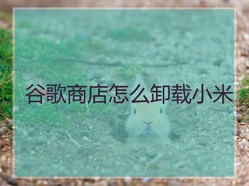谷歌商店怎么卸载小米