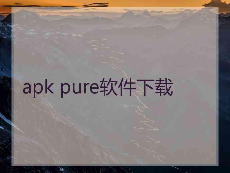 apk pure软件下载