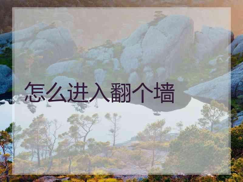 怎么进入翻个墙