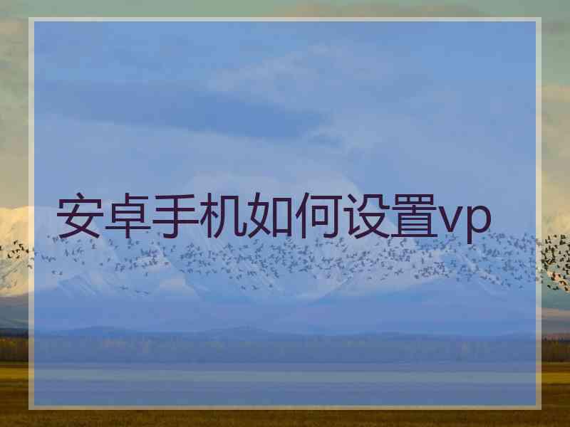 安卓手机如何设置vp