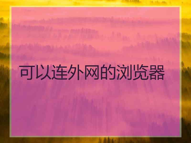 可以连外网的浏览器