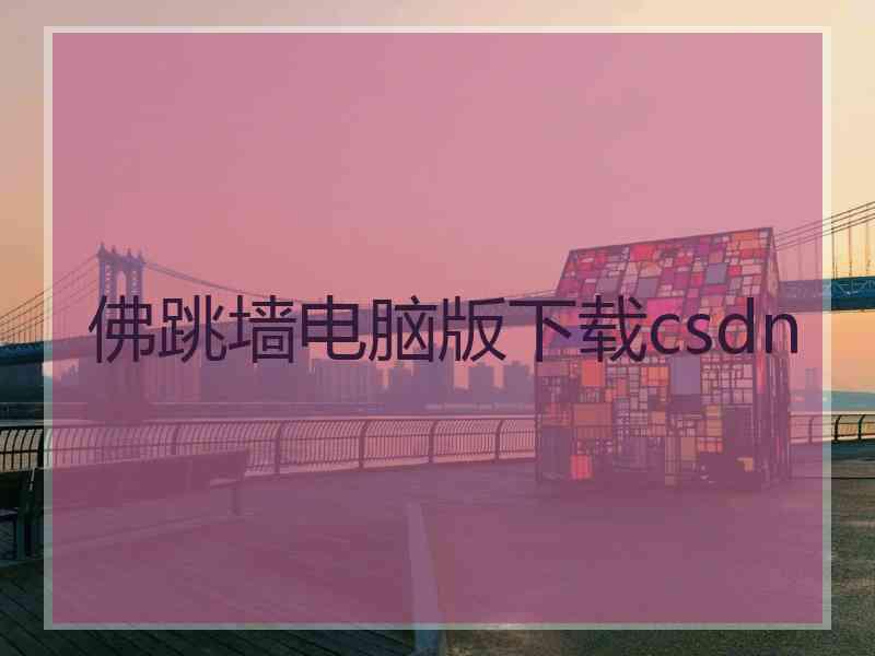 佛跳墙电脑版下载csdn