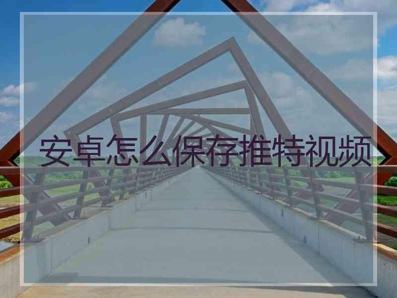 安卓怎么保存推特视频