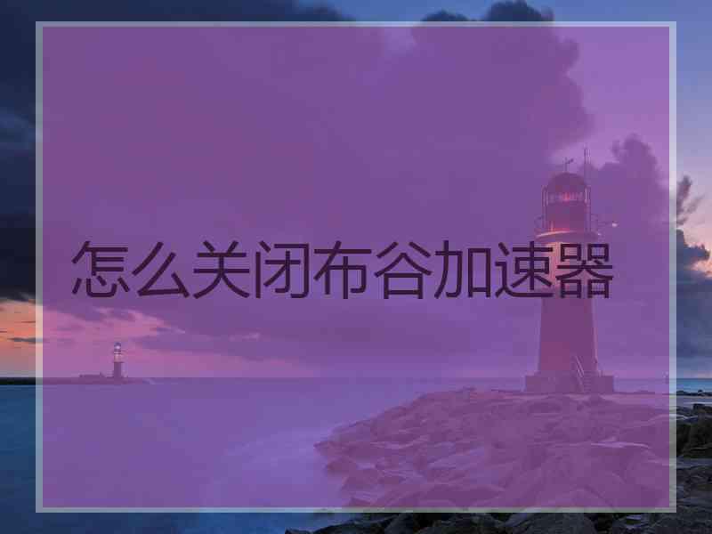 怎么关闭布谷加速器