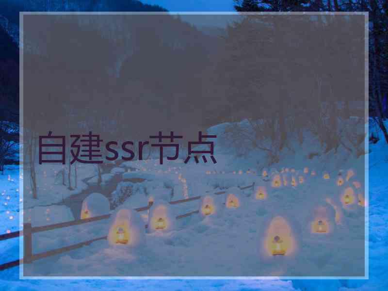 自建ssr节点