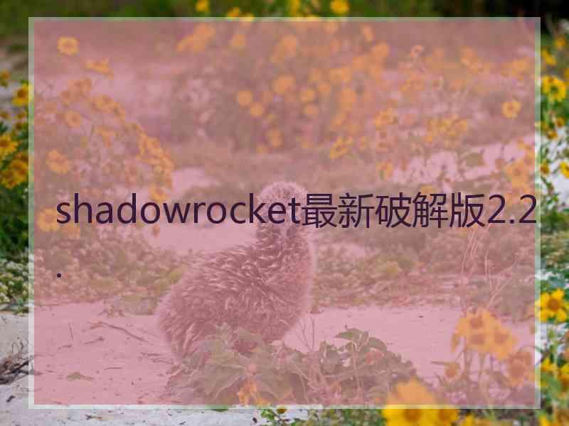 shadowrocket最新破解版2.2.