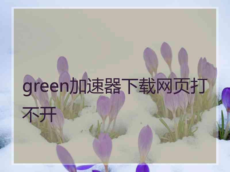 green加速器下载网页打不开