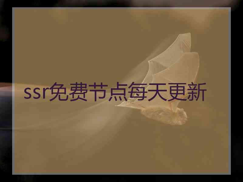 ssr免费节点每天更新