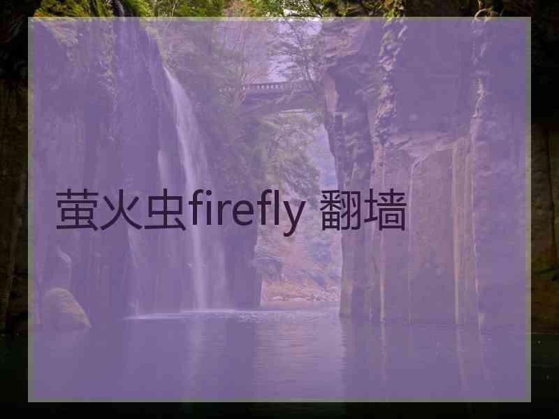 萤火虫firefly 翻墙