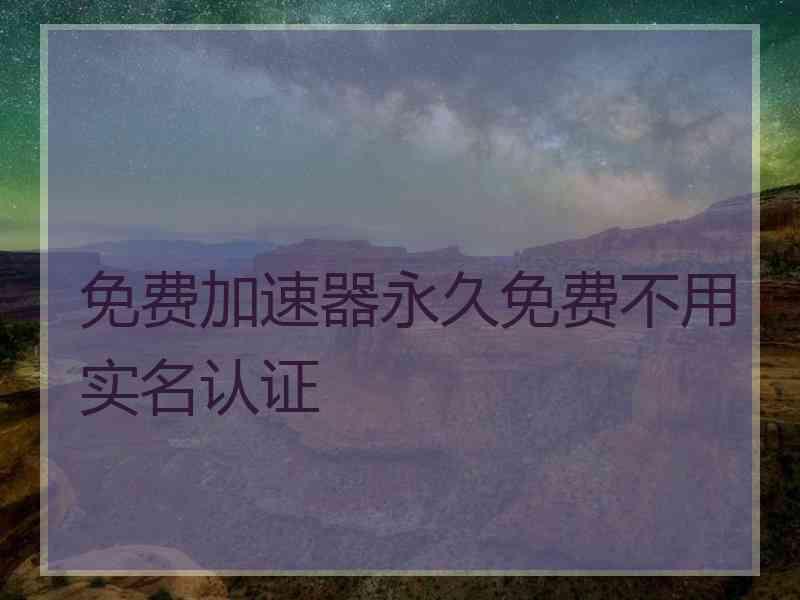 免费加速器永久免费不用实名认证