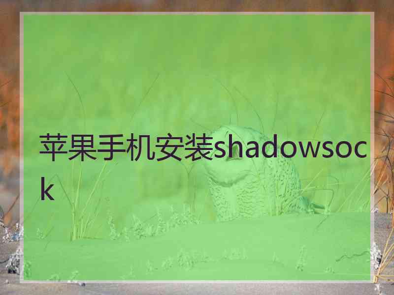 苹果手机安装shadowsock