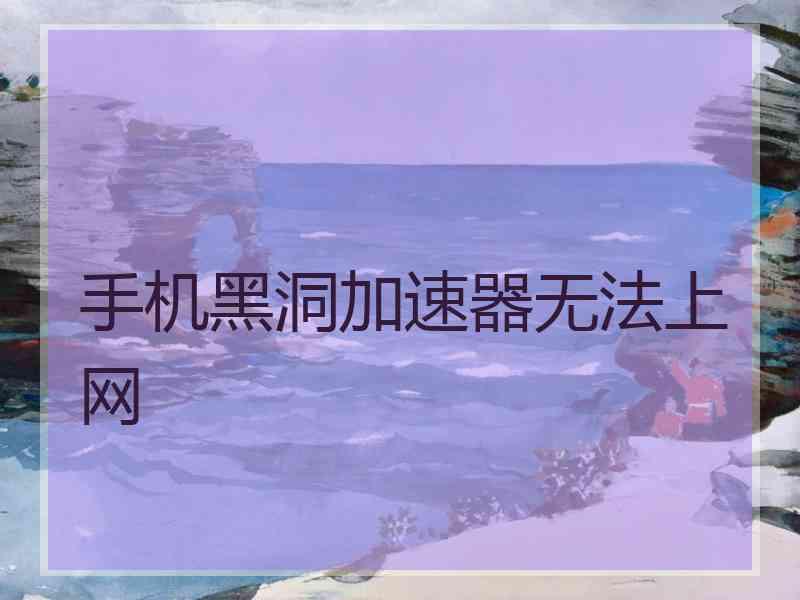 手机黑洞加速器无法上网