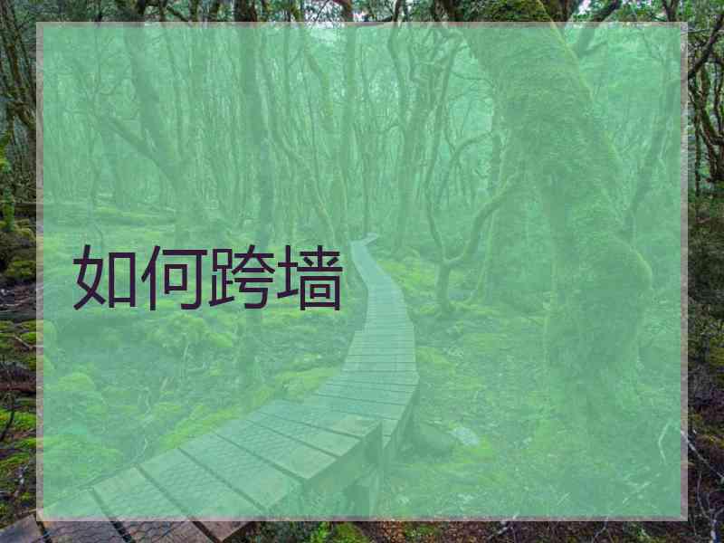 如何跨墙