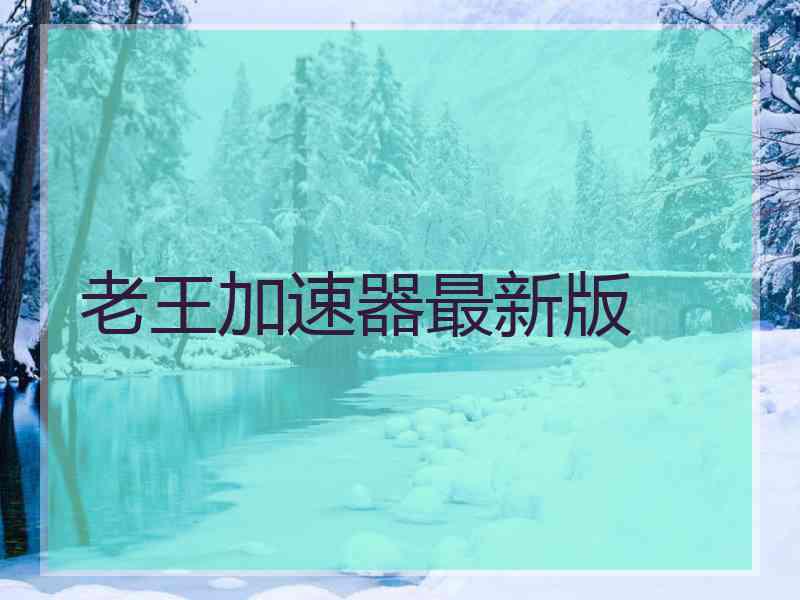 老王加速器最新版