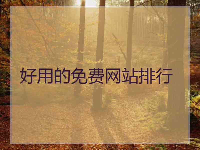 好用的免费网站排行